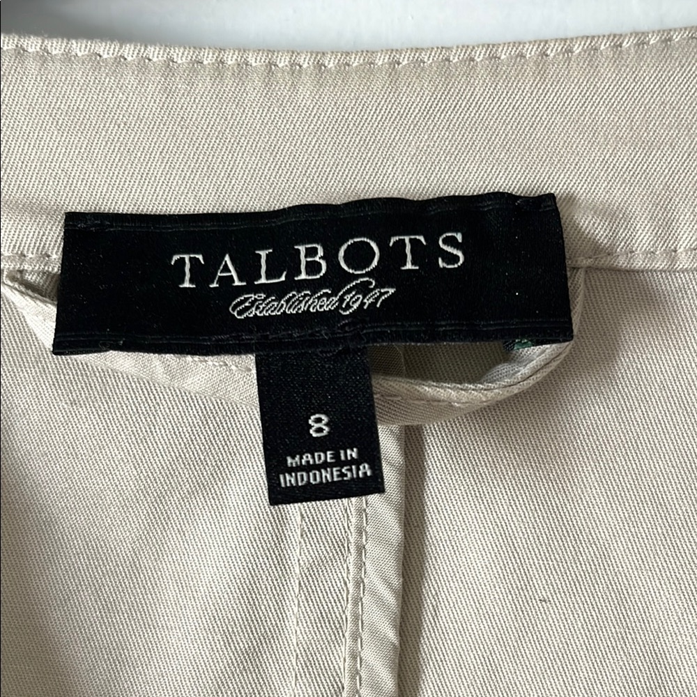 Talbots Cream Ruffled Collarless Jacket - Picture 2 of 7